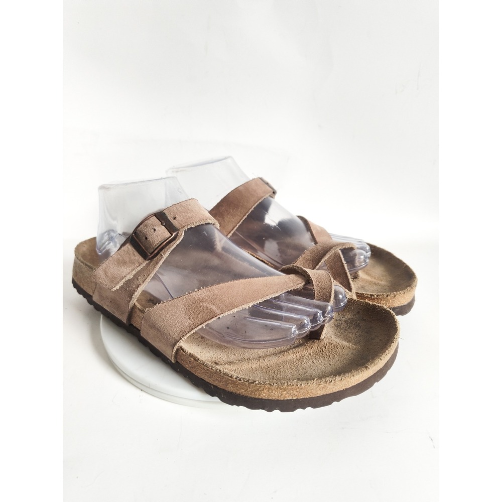 Papillio Birkenstock Sandals 11 42 Mayari Nubuck Leather Brown Toe Loop Germany